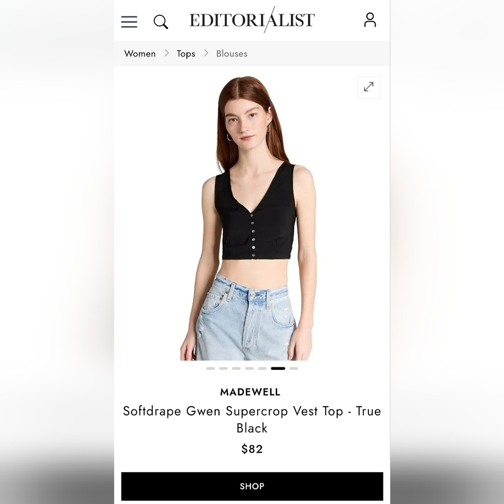 Madewell Softdrape Gwen Supercrop Vest Top